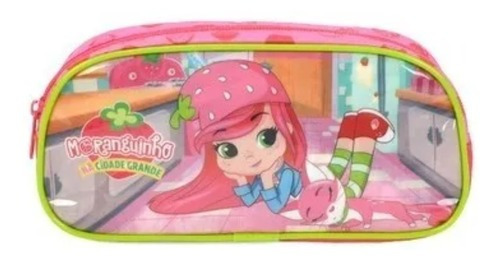 Estojo Simples Escolar Moranguinho Rosa Luxcel