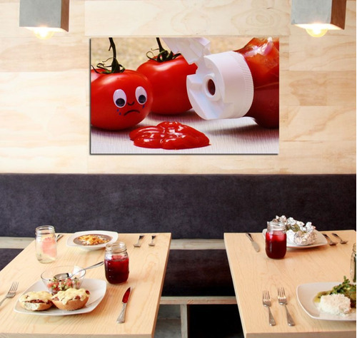 Vinilo Decorativo 40x60cm Tomate Ketchup Restaurant