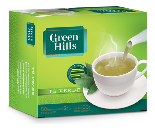 Te Verde Green Hills 50 Saquitos En Sobres