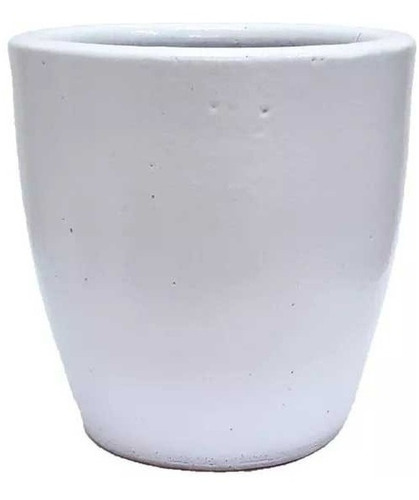 Vaso De Cerâmica Esmaltado A:30cm L:30cm E9129g Branco