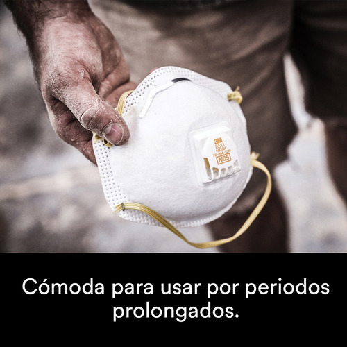 Imagen 4 de 5 de 3m Respirador Desechable Con Válvula Exhalación Pack 5 Uds