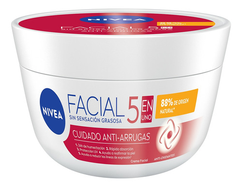 Crema Facial Nivea Cuidado Anti-arrugas 5 En 1 - 375 Ml