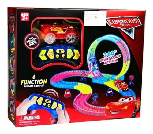 Pista Luminosa Con Auto A Control 134 Pcs Para Niños 