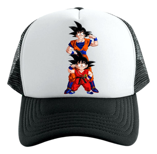 Gorra Tipo Trucker Negra Dragon Ball Goku Evolucion