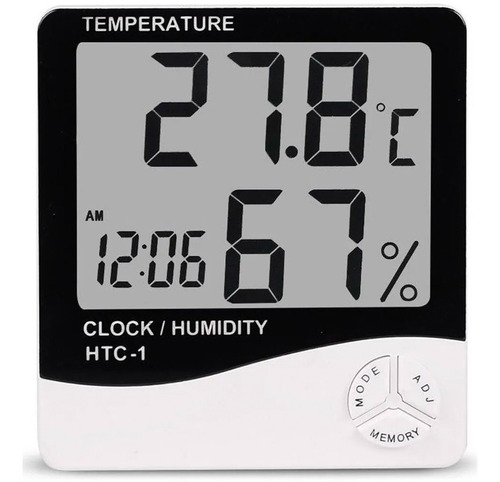 Medidor Higrometro Digital Termometro Humedad Interior Reloj