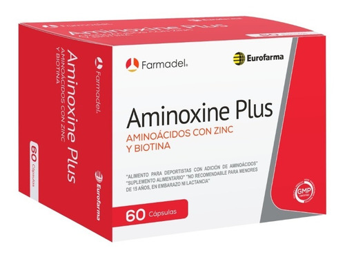 Aminoxine Plus 60 Capsulas Biotina, Zinc, Aminoacidos 