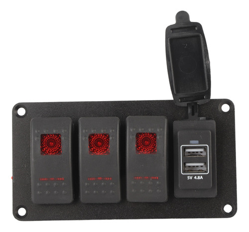 Panel De Interruptores Basculantes Led De 4 Bandas, 12 V/24