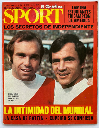 Sport N° 71 Lamina Estudiantes Plata Suple El Grafico 1970