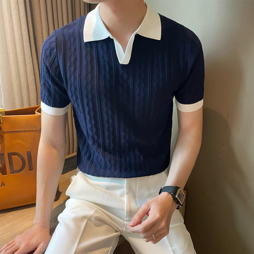 Polo De Hombre Con Textura De Jacquard Elástico
