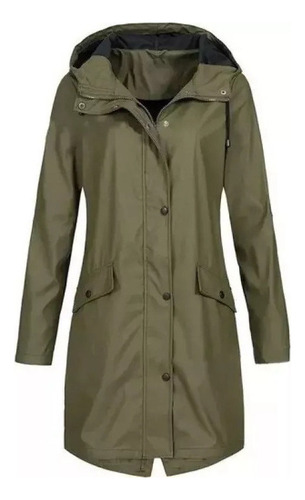 2024 Mujer Sólido Chamarra Lluvia Outdoor Sudadera Impermeab