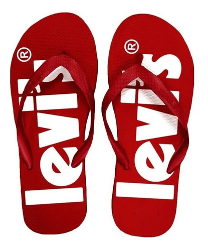 Ojota Logo Flip Flop Poppy Red Levis (8992)