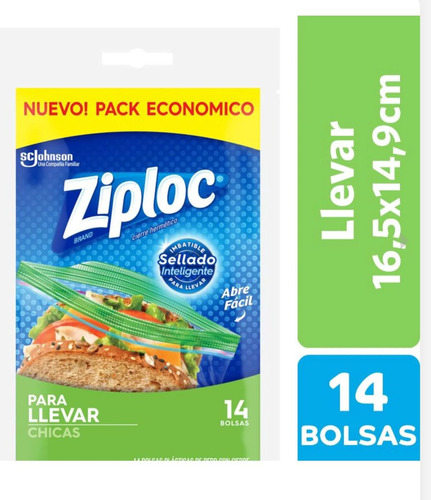 Ziploc Bolsas Multiuso Herméticas Para Llevar 14unid