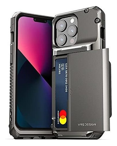 Funda Vrs Design Para iPhone 13 Pro Con Tarjetero Cromo