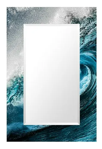 Espejo Rectangular Con Vidrio Artístico Temperado 48 X32