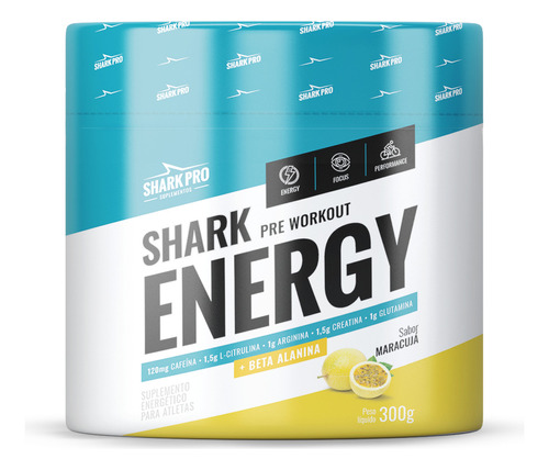 Pré Treino Shark Energy 300g Shark Pro - Intensidade - Sabor Maracuj