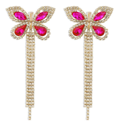 Aretes De Plata925 Con Pedreria, Color Dorado Para Mujeres