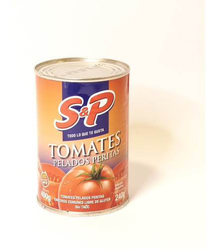 Tomate Perita Entero Pelado En Lata S&p X 400g Sin Tacc