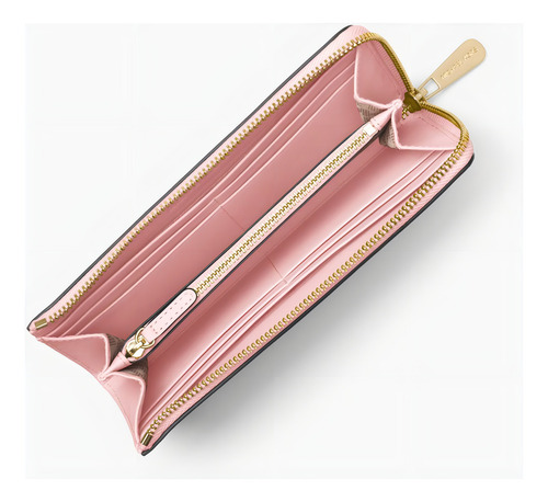 Carteira rosa Michael Kors, design de tecido liso