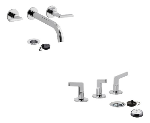 Combo Griferias Baño Fv Arrayan Lavatorio Pared + Bidet