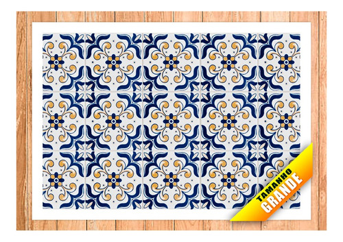 Folha De Arroz Azulejo Portugues Bolo Grande Mod-009 Encanto