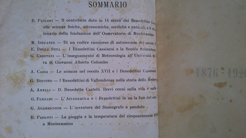 Rivista La Meteorologia Pratica Bernardo Paoloni - 1926