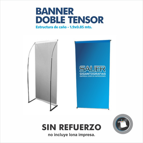 Portabanner - Doble Tensor  1.9x0.9 Mts. - Solo Estructura