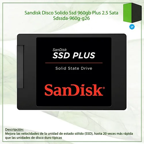 Sandisk Disco Solido Ssd 960gb Plus 2.5 Sata Sdssda 960g g26