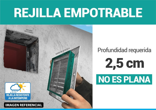 Rejilla Ventilacion 20x20 Fija Galvanizada Extraccion