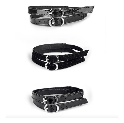 3 Correa Para Zapatos De Gamuza Práctica Y Ante Negro