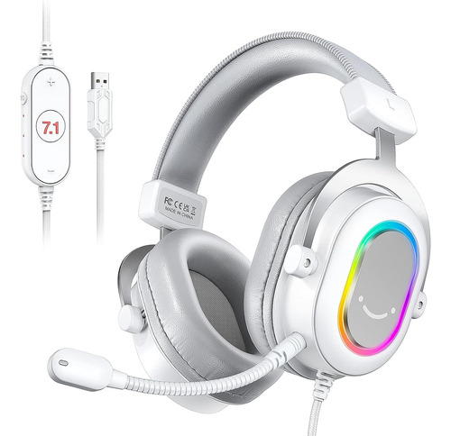 Auriculares Para Pc Gaming Fifine H6, Blancos, Rgb