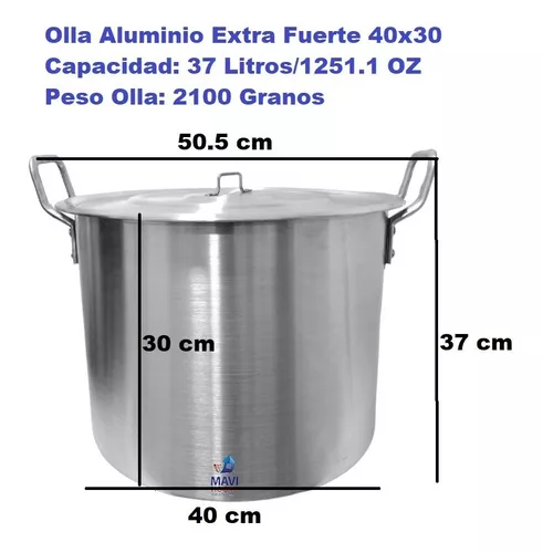Olla Grande Aluminio Extra Fuerte 40x30 / 37 Litros