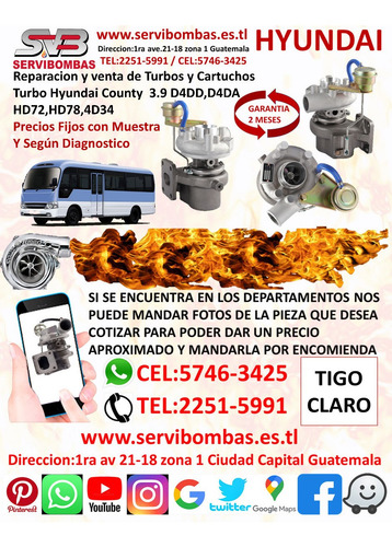 Turbo Hyundai County 3.3 D4al Gt1749s En Guatemala