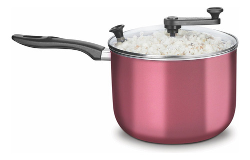 Pipoqueira Antiaderente N22cm 4,8l Com Tampa De Vidro Mta