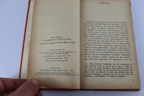 L6176 Thornton Wilder -- El Puente De San Luis Rey (Usado)