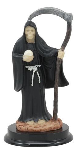 Gifts & Decor Ebros - Estatua De Santa Muerte Negra Con Guad