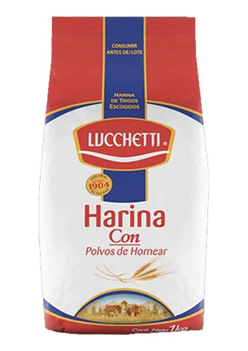 Harina Con Polvos De Hornear Lucchetti 1kg