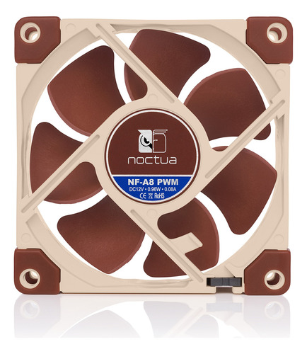 Ventilador Noctua Nf-a8 Pwm Premium Quiet De 80 Mm, Marrón,