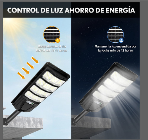 Lámpara Solar Exterior 288 Led Panel IP65 lmpermeable Sensor de Movimiento para Jardin Suburbano Garaje Alumbrado Luz
