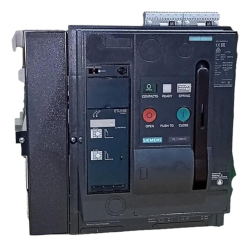 Disjuntor Aberto Siemens 3wl1110-2bb72-4bn2 1000a 1000v 12kv