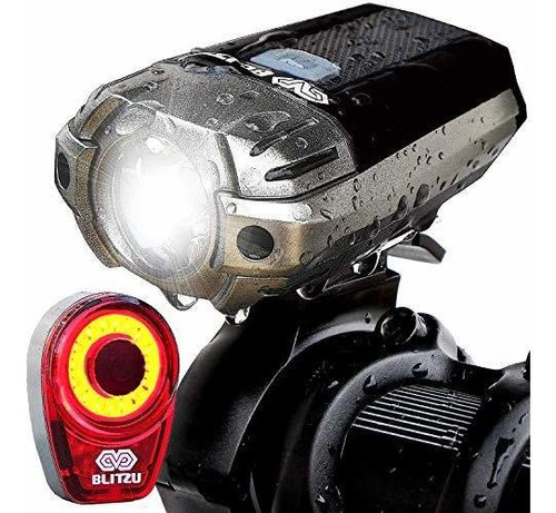 Blitzu Gator 390 Usb Rechargeable Led Bike Light Set, Bicycl