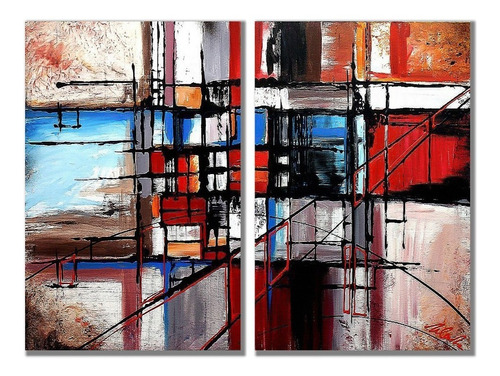 Quadros Abstratos Modernos Tela Canvas 100% Algodão Salas  