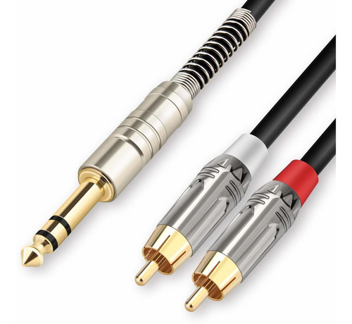 Cable Macho 6.35mm 1/4 Trs A Dual Rca, 10 Pies