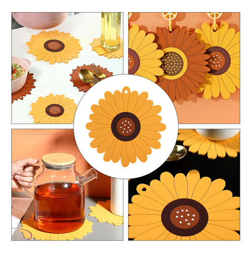 Posavasos Multifuncional De Silicona Con Forma De Girasol