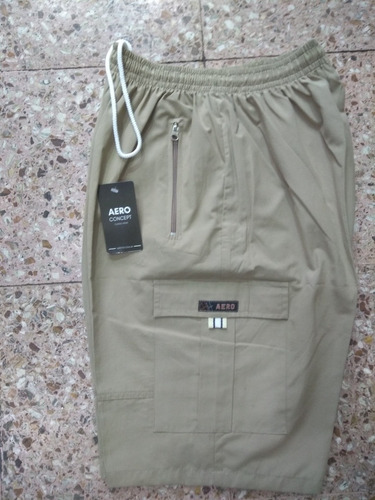 Bermuda Cargo De Gabardina. Varios Tonos Y Talles Especiales