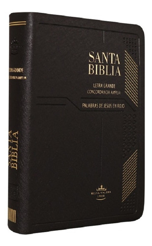 Biblia Rvr1960 Letra Grande Con Índice Pasta Vinil Negro