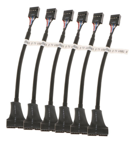 6x Cable Adaptador Usb Interno De 20 Pines Usb 3.0 Macho A