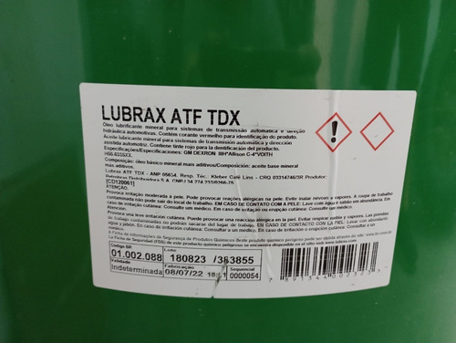 Aceite Atf Tdx Lubrax - Tambor 200lts