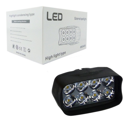 Neblinero Led Para Moto 8 Led 12 Volt