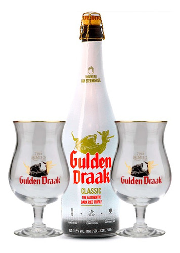 Pack Cerveza Gulden Draak Classic 750ml + 2 Copas Gulden 