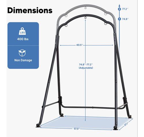 Soporte Para Silla De Hamaca De Acero Resistente 400 Lbs